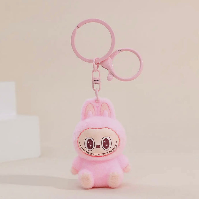 Fuzzy Bubu Keychain - Pink