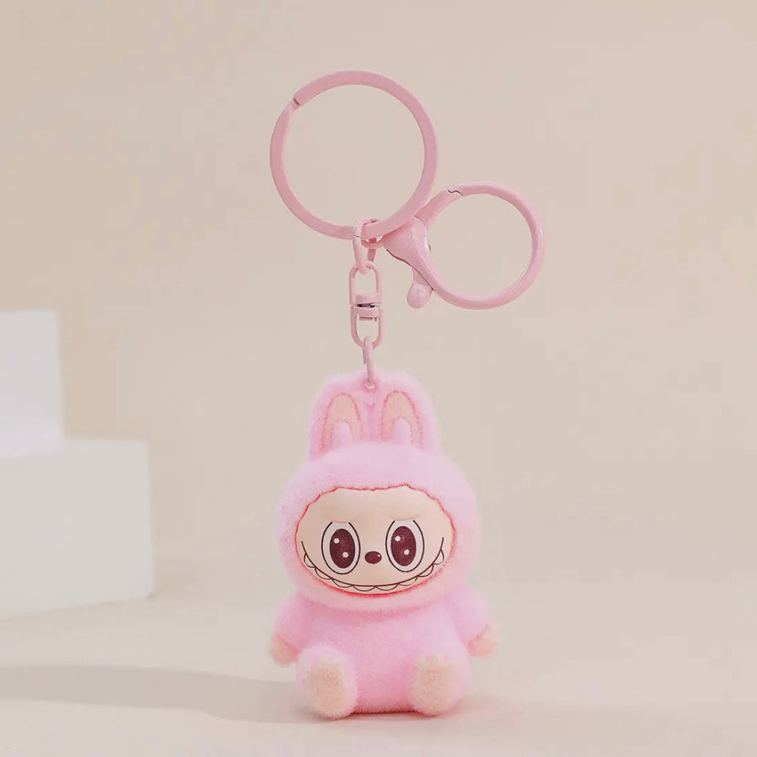 Fuzzy Bubu Keychain - Pink