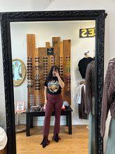 Front Slit Bellbottoms - Cranberry