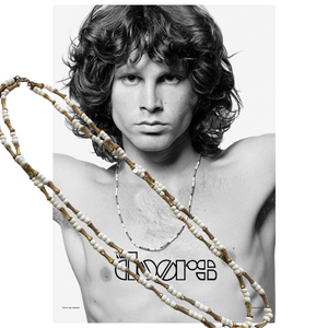 Vintage 1971 Jim Morrison Inspired Bead & Gold Necklace