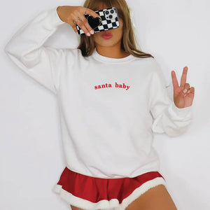 Santa Baby Pullover - White