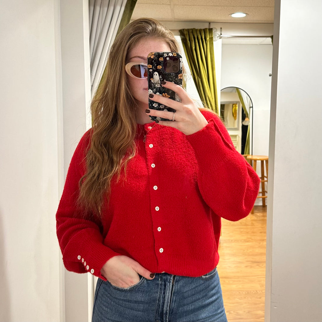 All I Want for Christmas Cardigan Sweater - Red