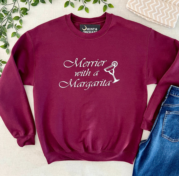 Merrier Than a Margarita Pullover - Burgundy