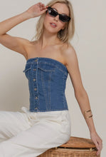 Drift Denim Tube Top - Stretch Back