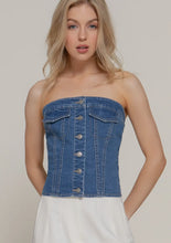 Drift Denim Tube Top - Stretch Back