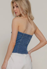 Drift Denim Tube Top - Stretch Back