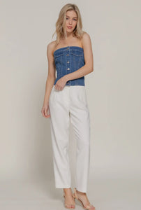 Drift Denim Tube Top - Stretch Back