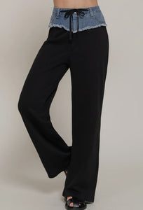 Alter Ego Denim Detail Sweatpants - Black