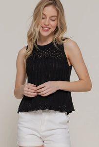 Penny Crochet Top - Black
