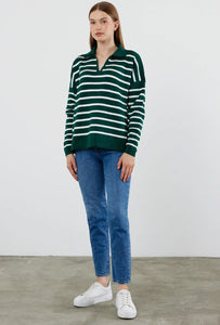 Upstate Stripe Sweater - Winter Green