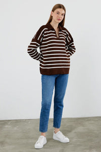 Upstate Stripe Sweater - Chocolate