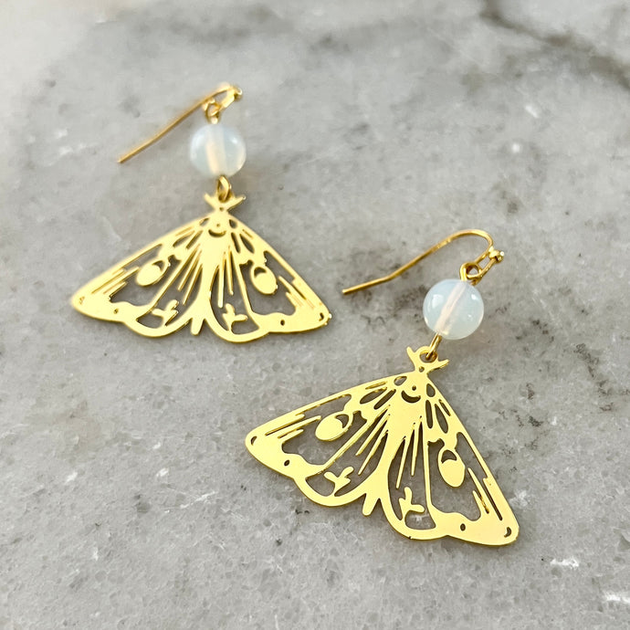 Mystic Moth Earrings - Gold