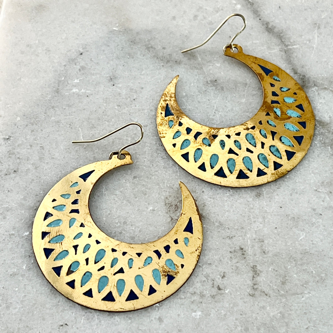 Mykonos Crescent Earrings - Gold