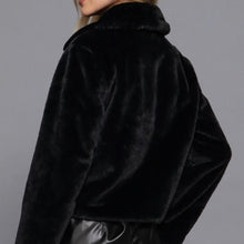 Moto Faux Fur Jacket - Black