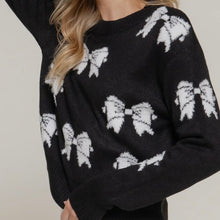 Bow Knit Sweater - Black