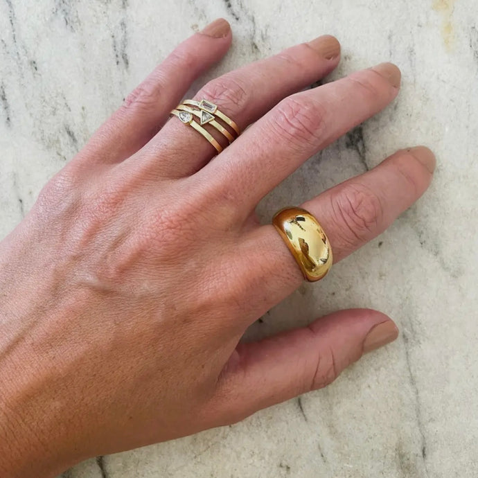 Domed Band Ring - 14k Gold Vermeil