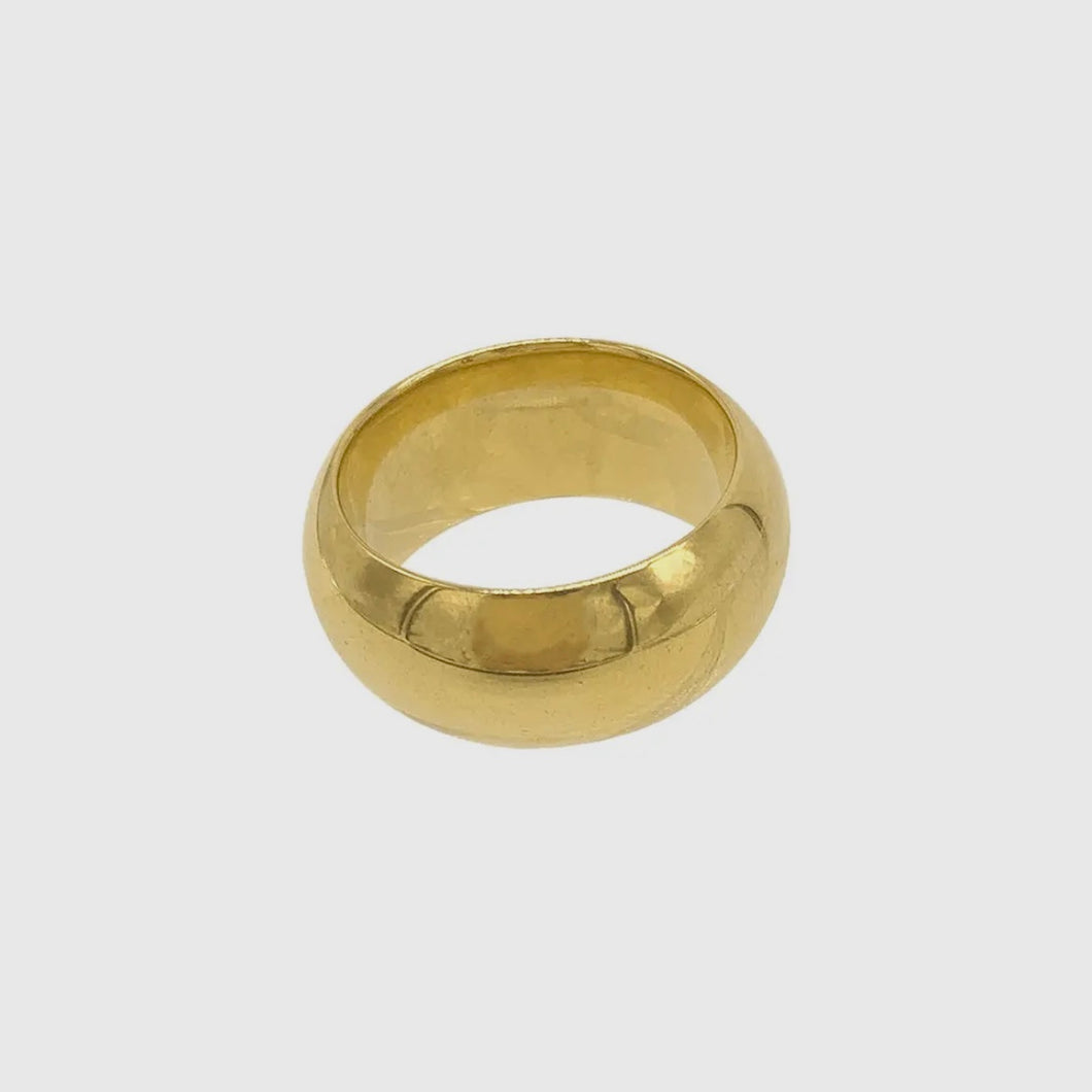 10mm Domed Cigar Band Ring - 14k Gold Vermeil