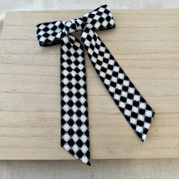 Bow Hair Clip - Checkerboard