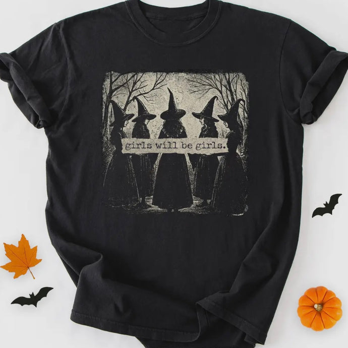 Girls Will Be Girls Witches Tee - Black