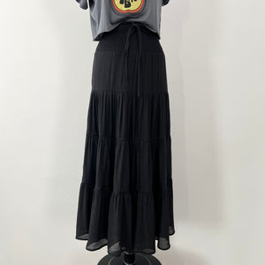 Morgan Tiered Maxi Skirt - Black