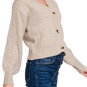 Cozy Cabin Cardigan Sweater - Taupe