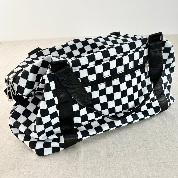 Checkerboard Duffle Bag - Black/White