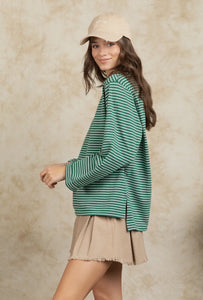 Valley Stripe Pullover - Green