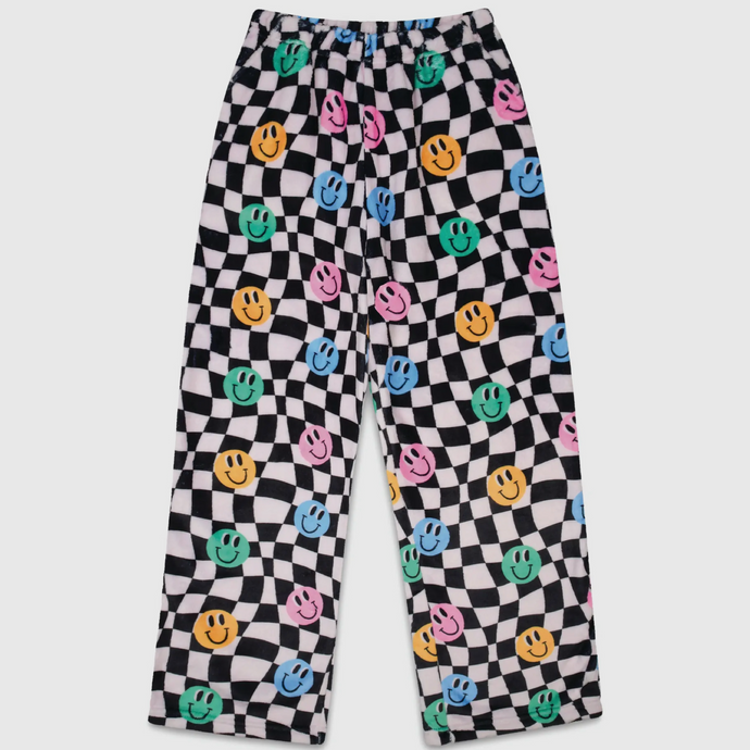 Iscream Kids Fleece Pants - Smiley Checkerboard