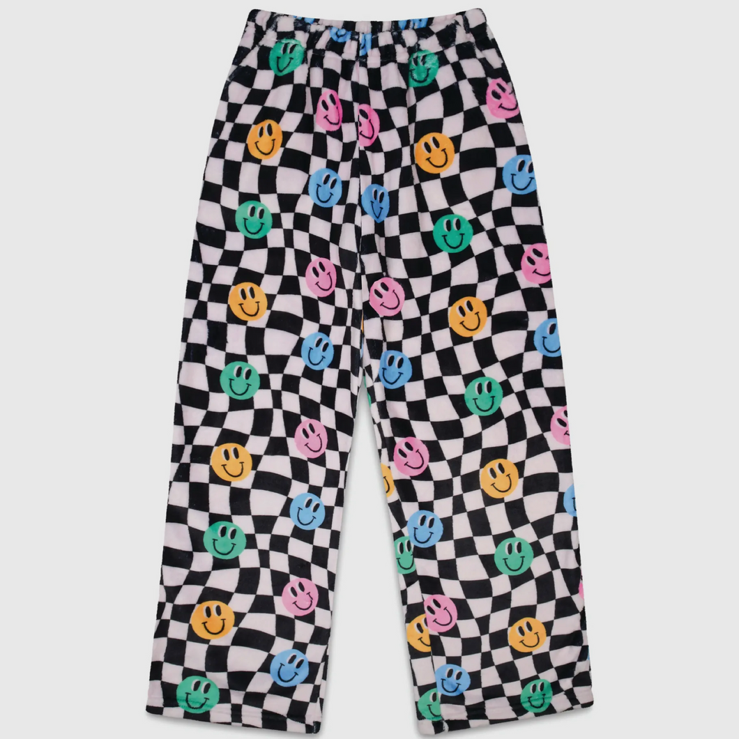Iscream Kids Fleece Pants - Smiley Checkerboard