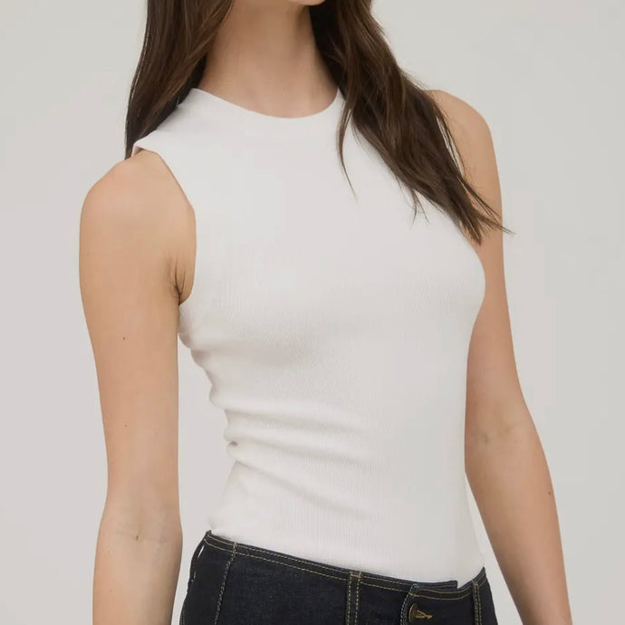 Easy Breezy Ribbed Top - White