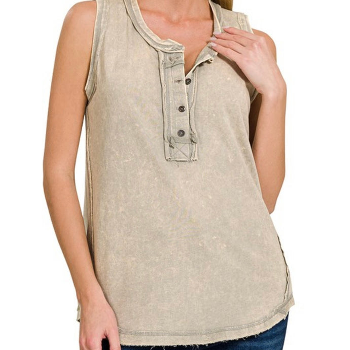 Henley Burnout Tank