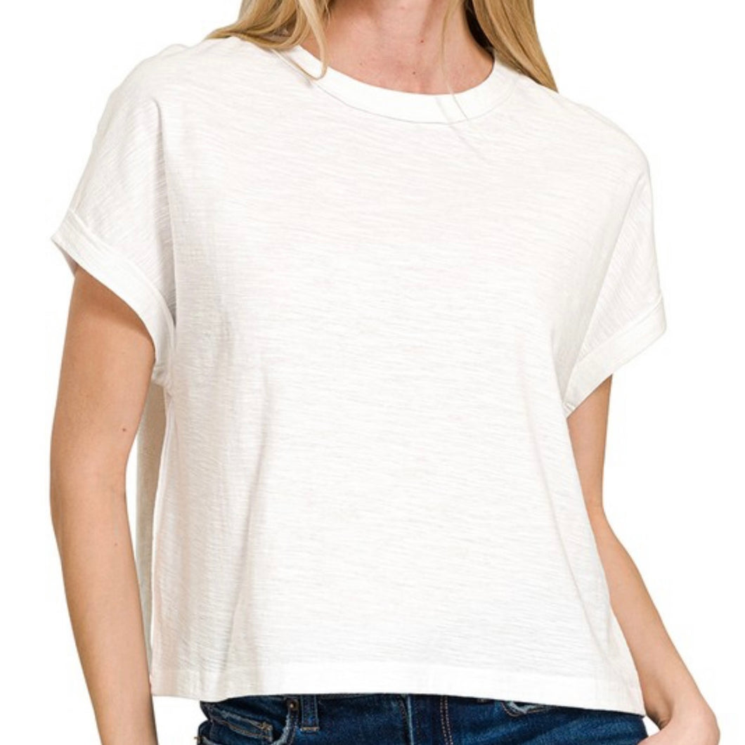 Heart of Gold Burnout Tee - White