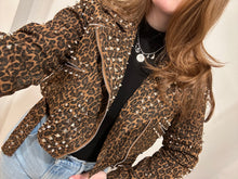 Leopard Studdes Moto Jacket