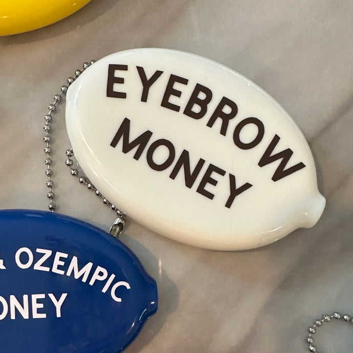Eyebrow Money Coin Pouch or Bag Charm - White