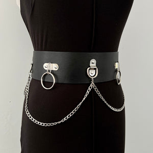 Hex Chain Waist Belt - Black