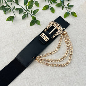 Walk The Line Chain Waist Belt - Black