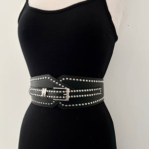 Little Too Late Studded Belt - Black