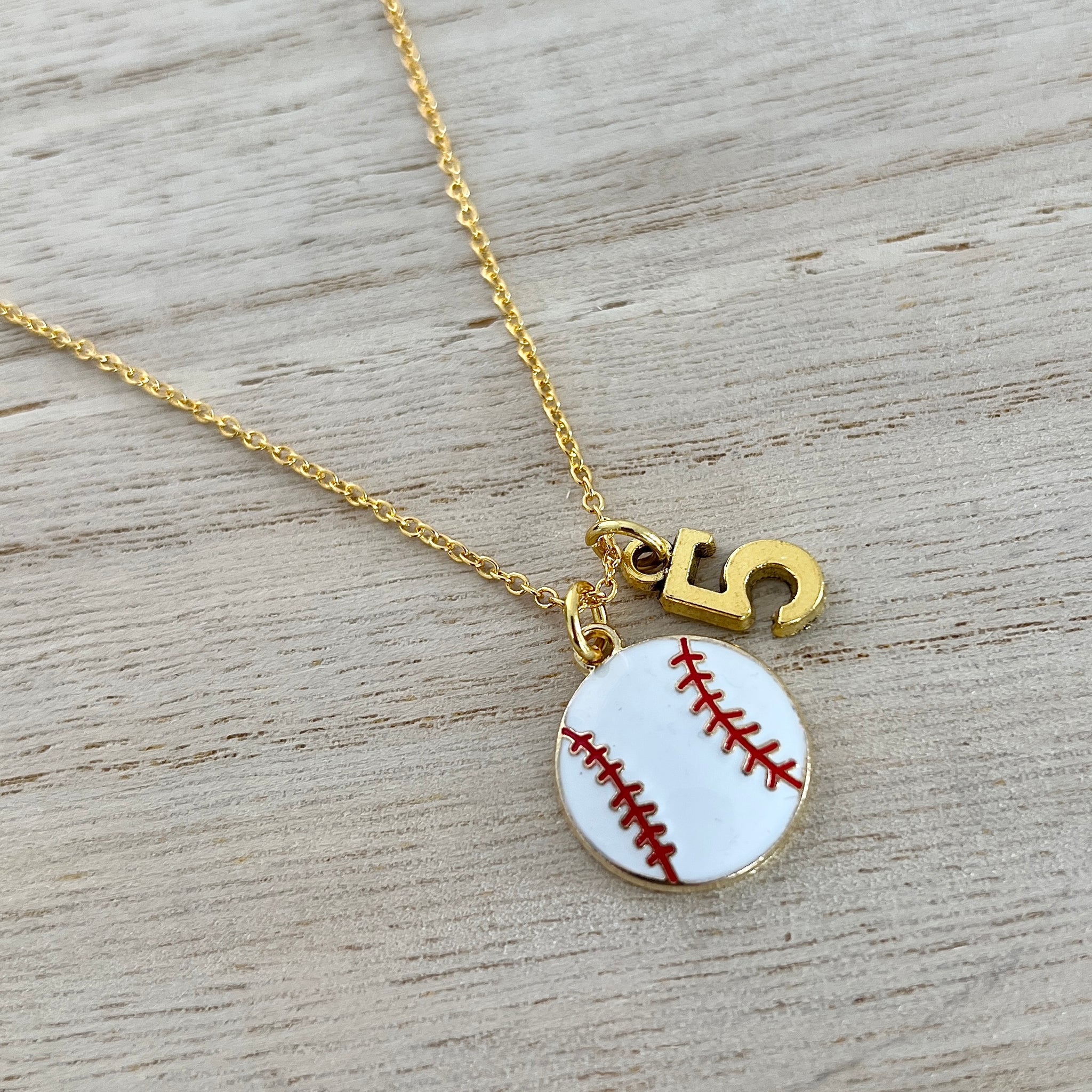 Necklace Engraved Baseball Gold Cross Necklace Number Chain Gold