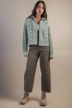 Delancy Straight Crop Jeans - Leopard