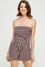 Easy Stretch Romper - Chocolate/White