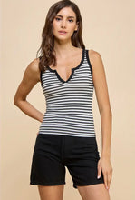Notch Stripe Tank - Black/White