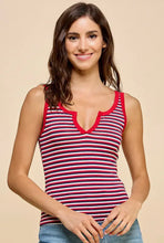 Notch Stripe Tank - Red/White/Navy