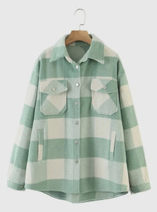 Garden State Plaid Shacket - Mint