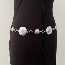 Turquoise Chain Belt - Silver