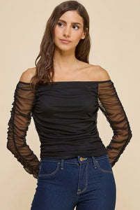 Manhattan Off the Shoulder Top - Black