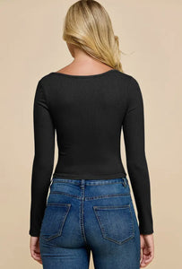 Vixen Long Sleeve Top - Black