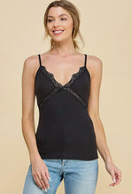 Brittany Lace Detail Tank Top - Black