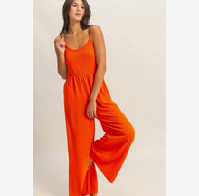 Cotton Wide Leg Jumpsuit - Aperol