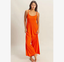 Cotton Wide Leg Jumpsuit - Aperol