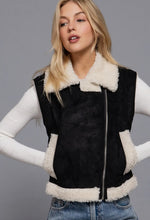 Vegan Shearling Vest - Black